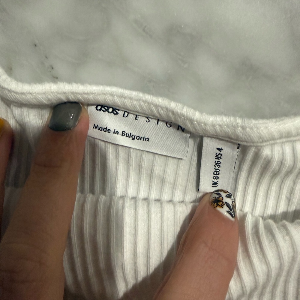ASOS White Ribbed Crop Top - Picture 2 of 2